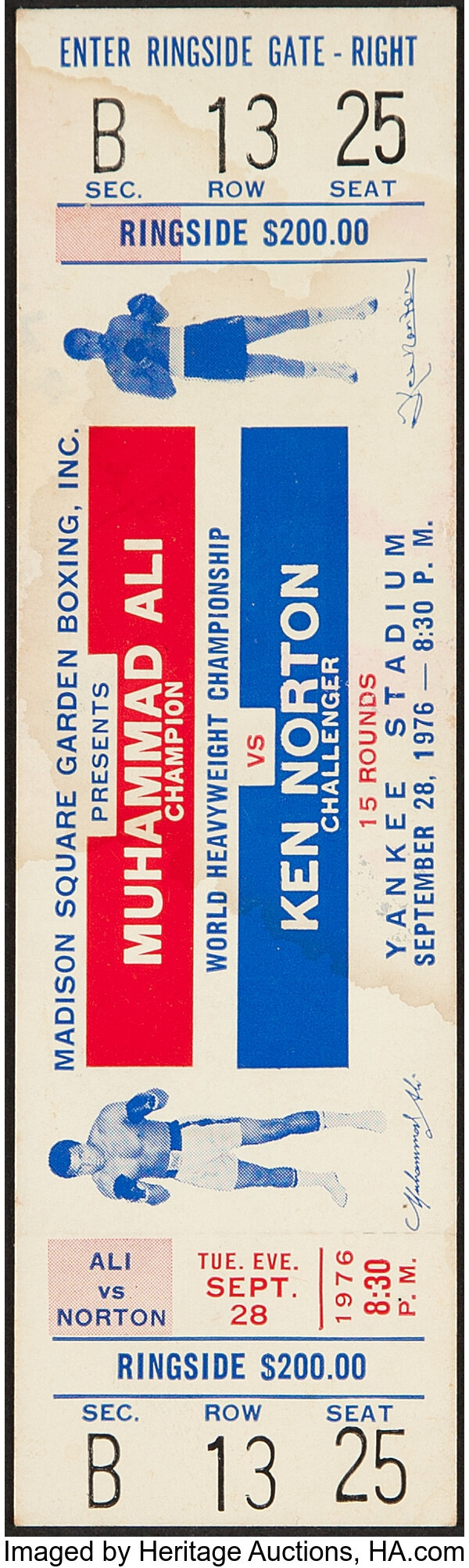 Affiche Combat Muhammad Ali Vs Ken Norton 1976 - Photo Vintage Boxe