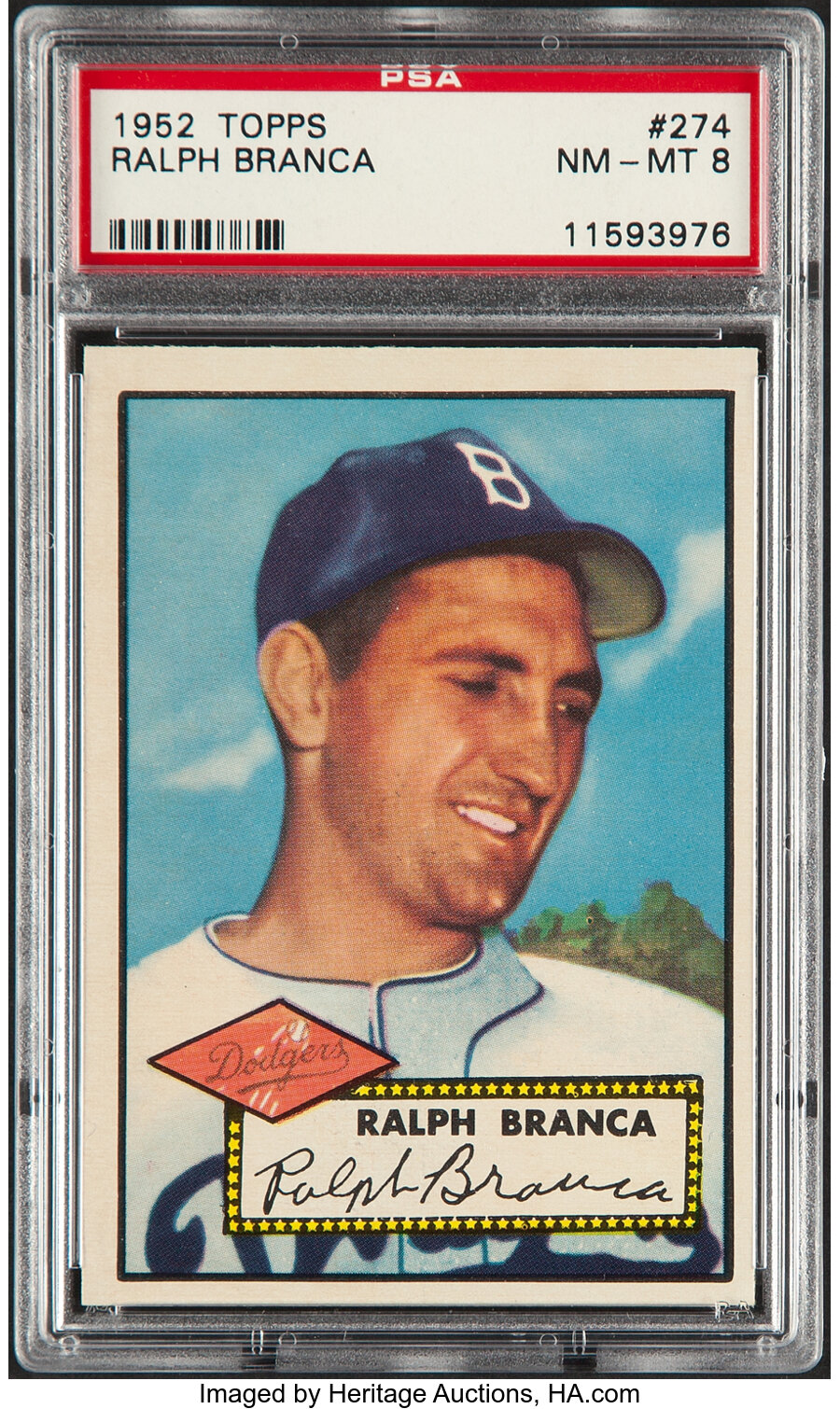 1952 Topps Ralph Branca #274 PSA NM-MT 8