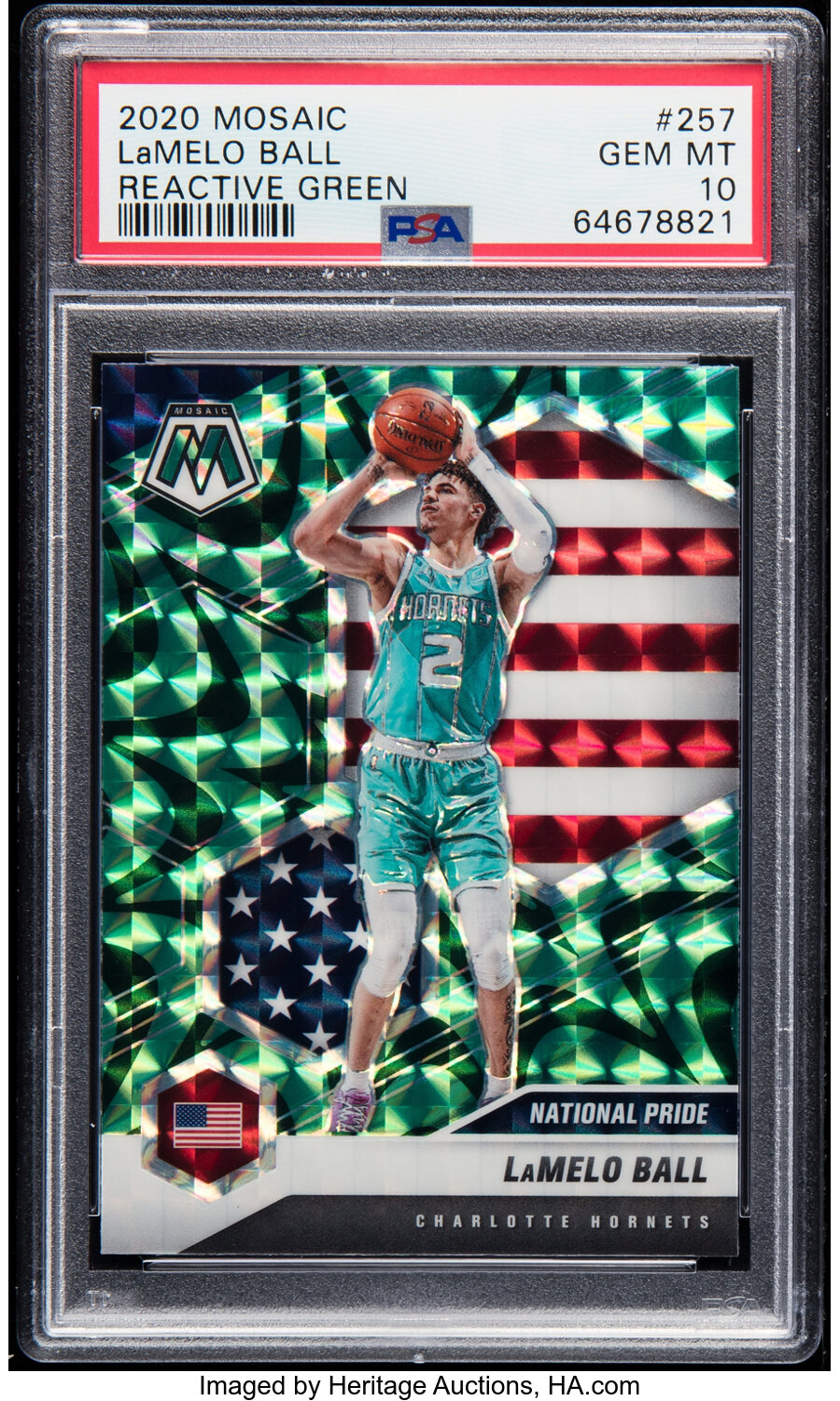 2020 Panini Mosaic LaMelo Ball (Reactive Green) #257 PSA Gem Mint 10