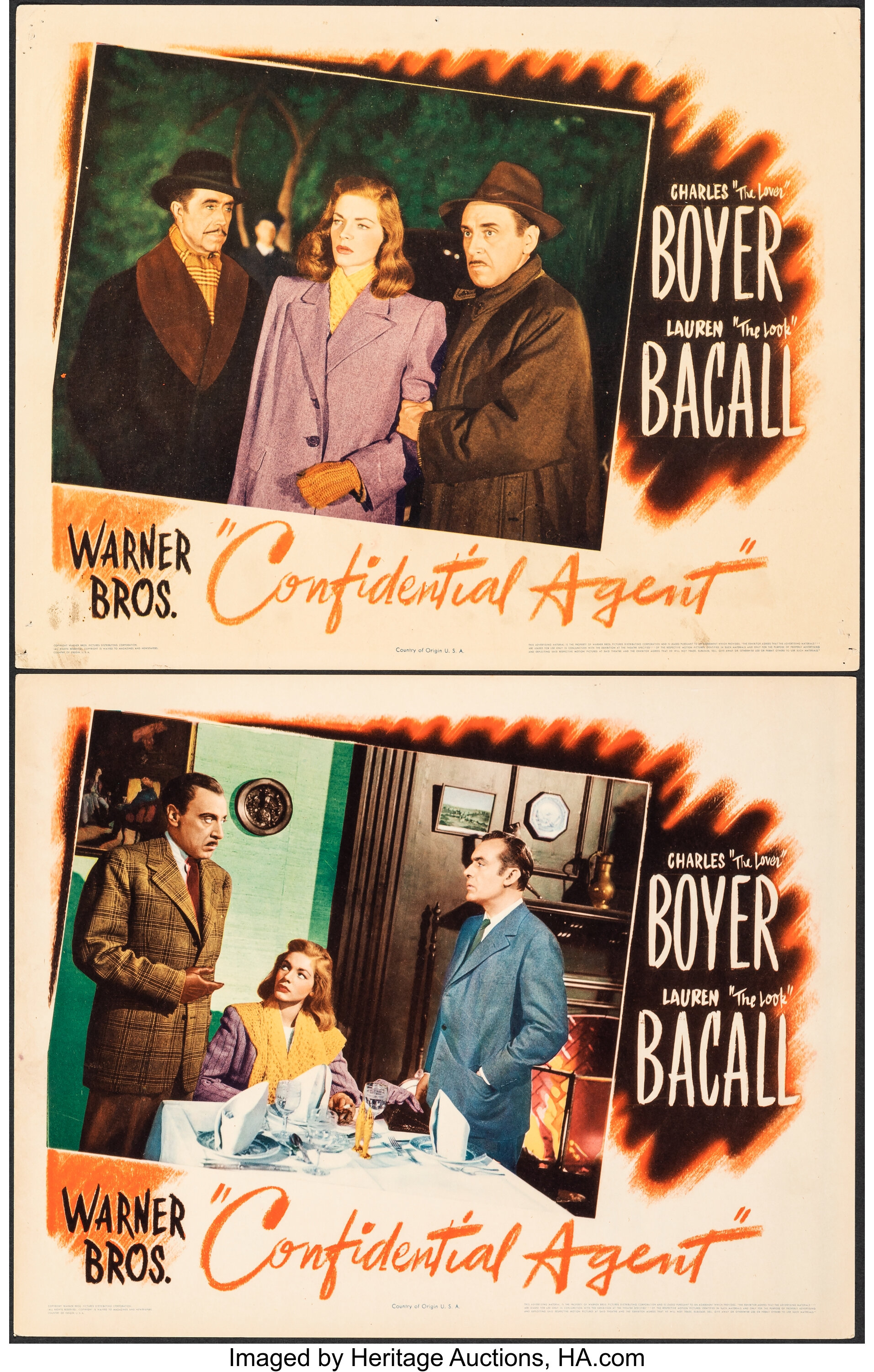 Confidential Agent (Warner Bros., 1945). Very Fine-. Lobby Cards | Lot ...