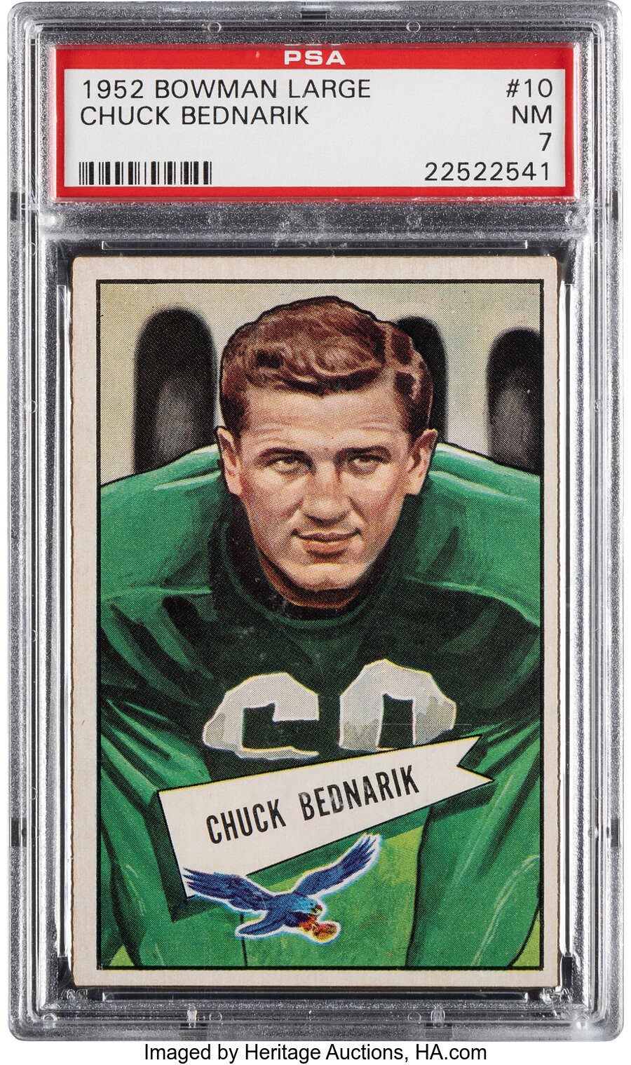 1952 Bowman Large Chuck Bednarik #10 PSA NM 7