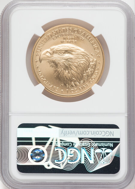 2021-W One-Ounce Gold Eagle, Type Two, Burnished, MS 70 NGC