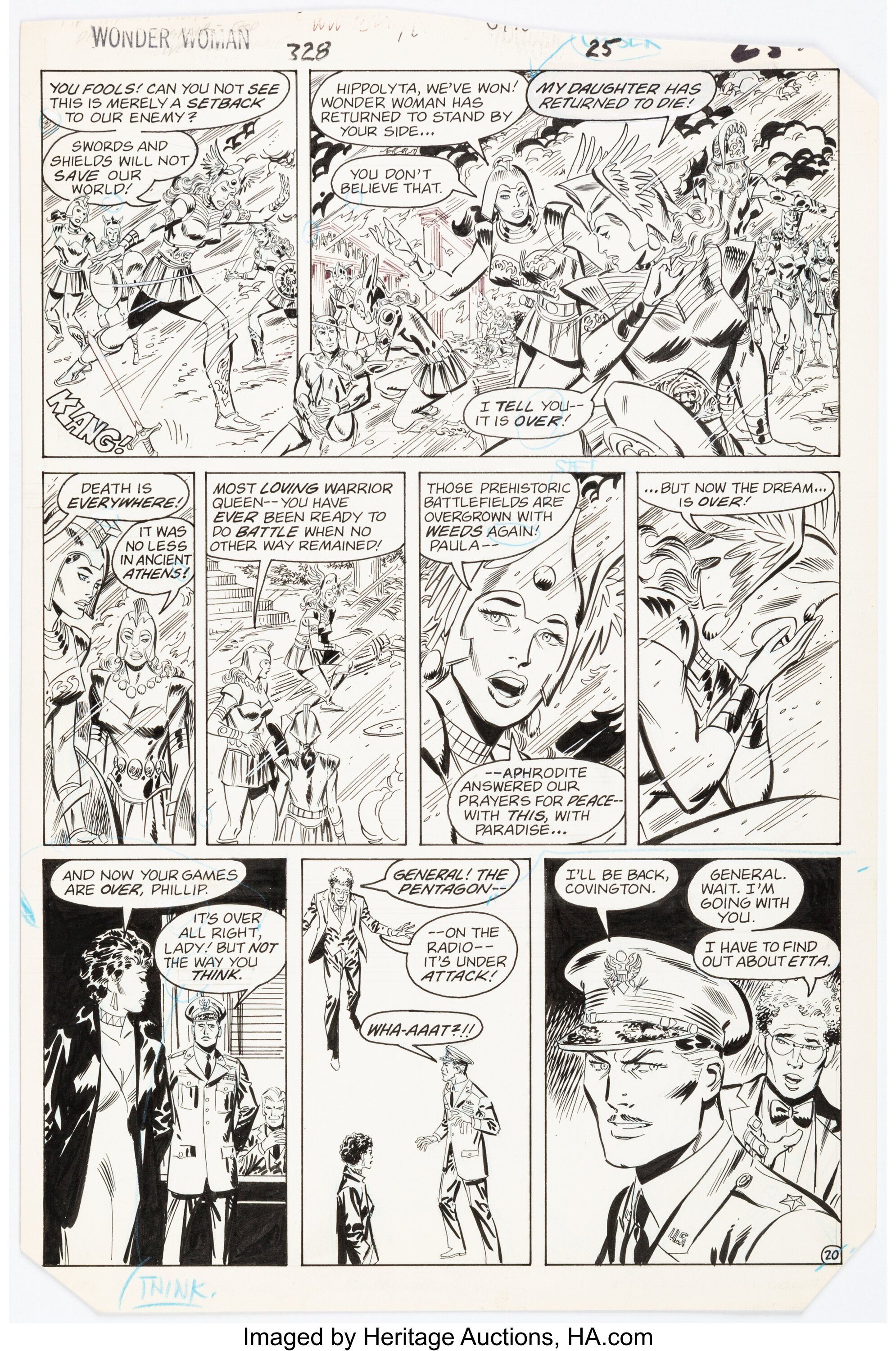 Don Heck Wonder Woman #328 Story Page 20 Original Art (DC, | Lot #49123 ...