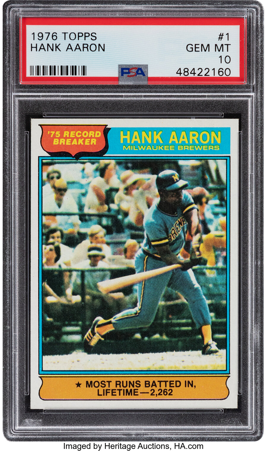 1976 Topps Hank Aaron (Record Breaker) #1 PSA Gem Mint 10