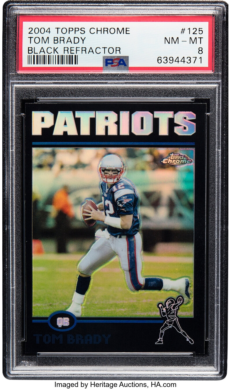 2004 Topps Chrome Tom Brady (Black Refractor) #125 PSA NM-MT 8 - #'d 62/100