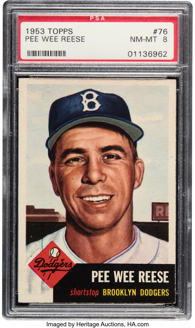 1953 Topps Pee Wee Reese #76 PSA NM-MT 8