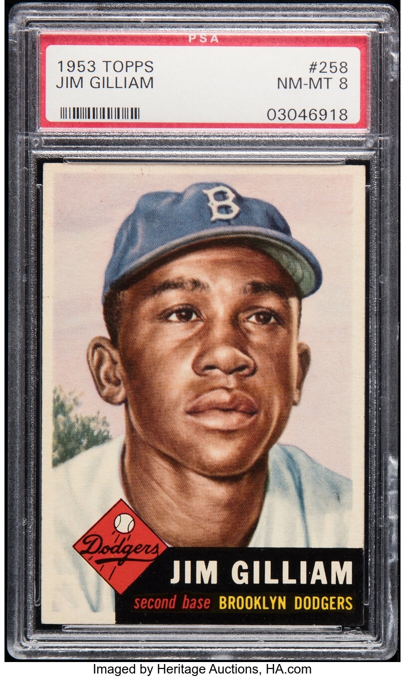 1953 Topps Jim Gilliam Rookie #258 PSA NM-MT 8