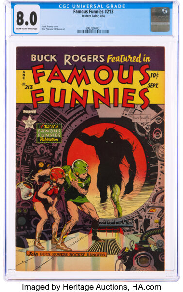 Golden Age (1938-1955):Science Fiction, Famous Funnies #213 (Eastern Color, 1954) CGC VF 8.0 Cream to off-white pages....