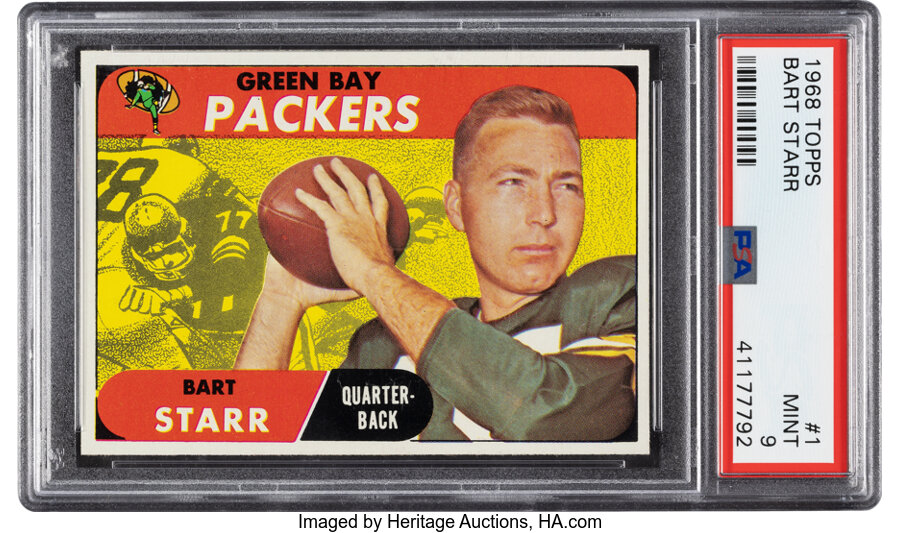 1968 Topps Bart Starr #1 PSA Mint 9 - Only One Higher