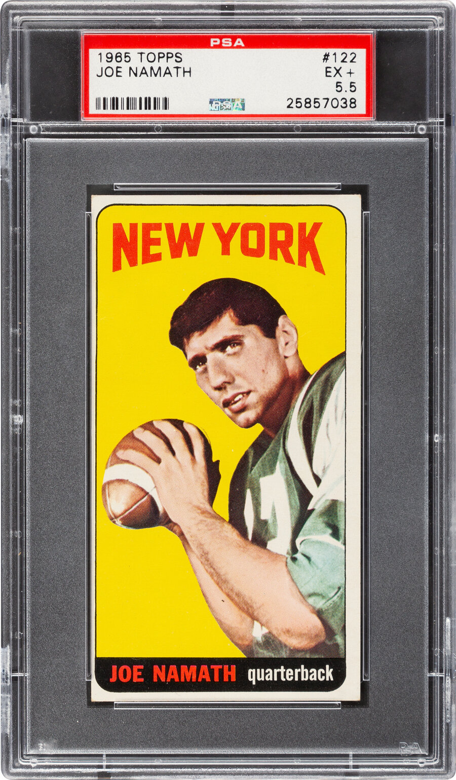 1965 Topps Joe Namath Rookie #122 PSA EX+ 5.5