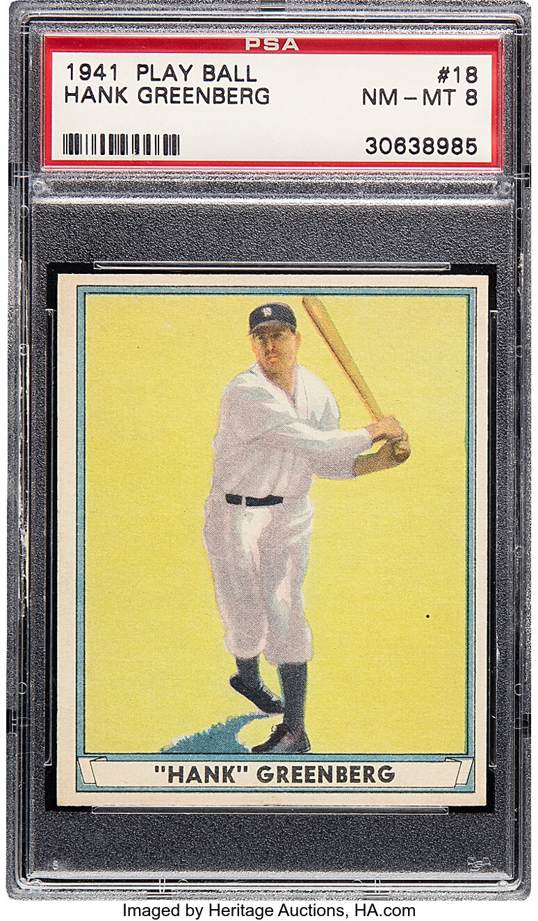 1941 Play Ball Hank Greenberg #18 PSA NM-MT 8