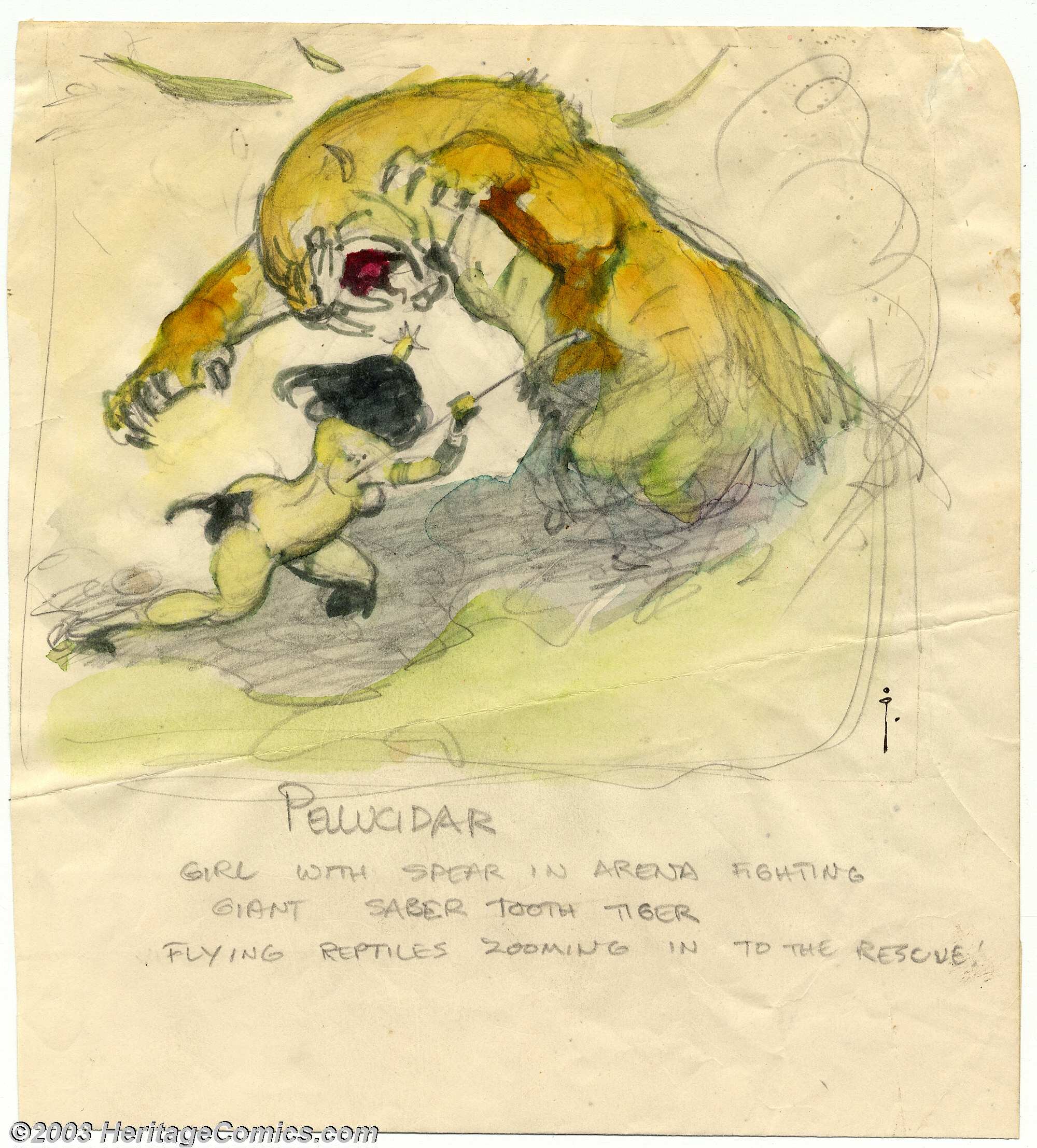 Frank Frazetta - Original Preliminary Sketch, 