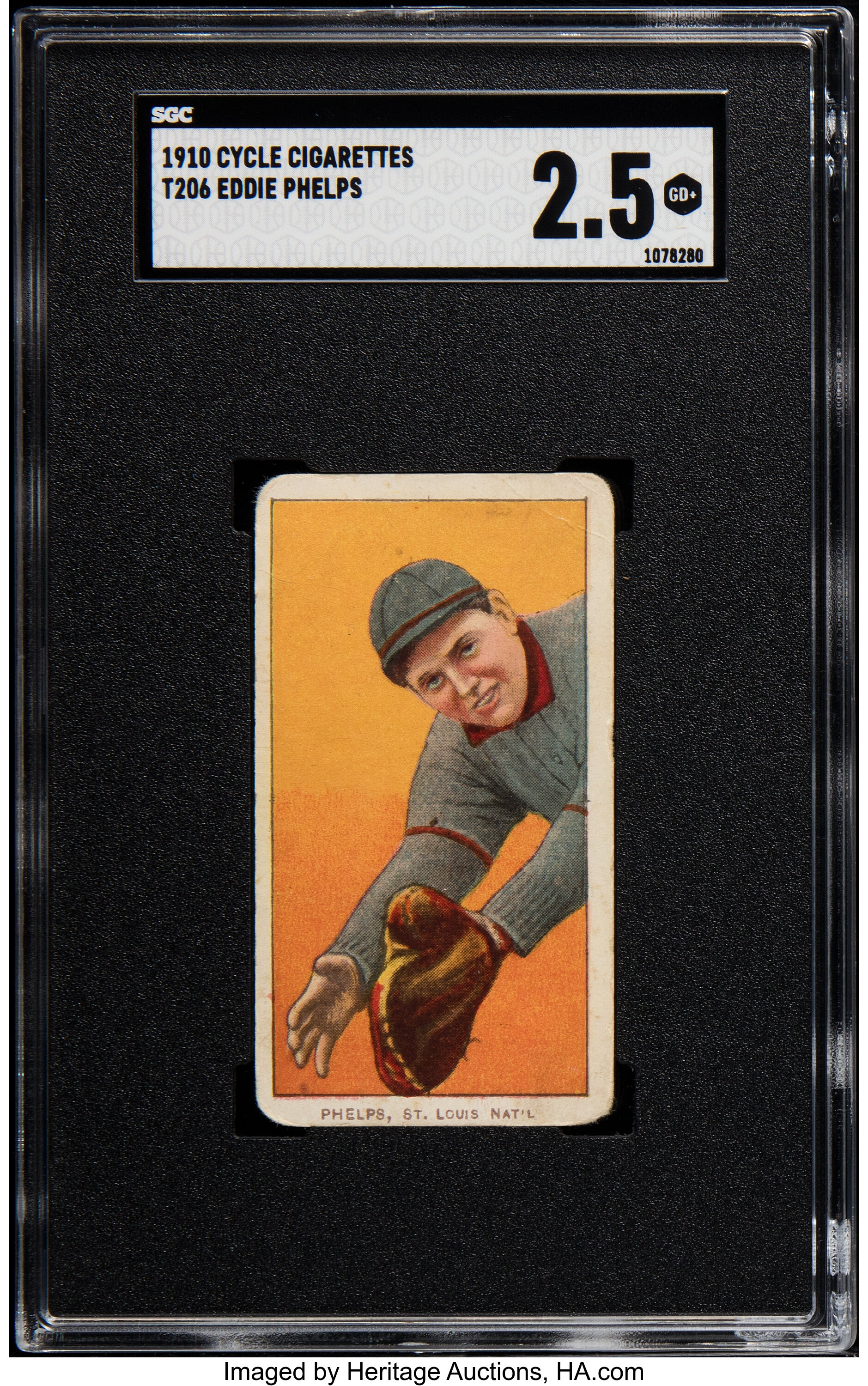 190911 T206 Cycle 350 Eddie Phelps SGC Good+ 2.5.... Baseball Lot