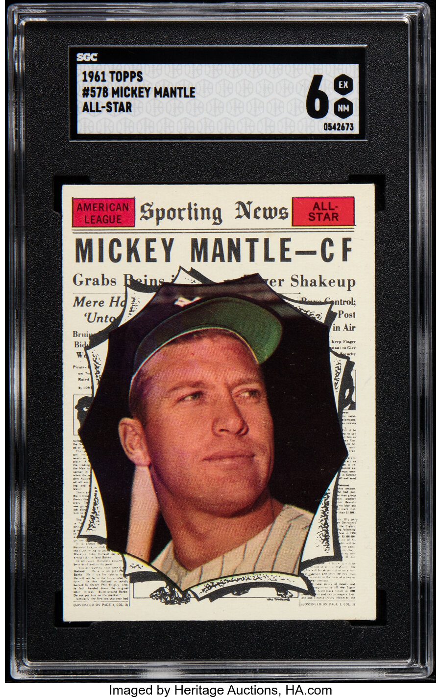 1961 Topps Mickey Mantle (All Star) #578 SGC EX/NM 6