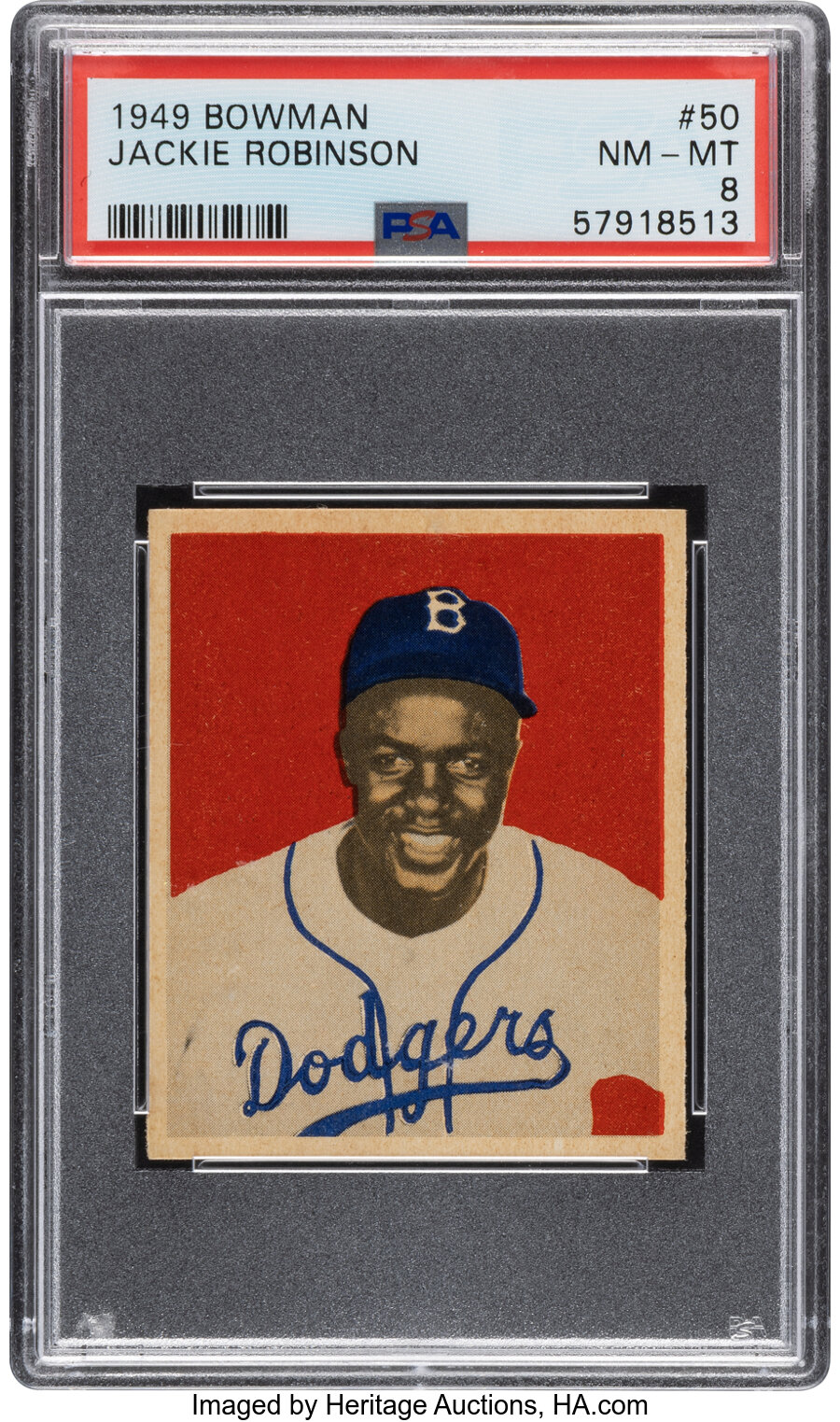 1949 Bowman Jackie Robinson #50 PSA NM-MT 8