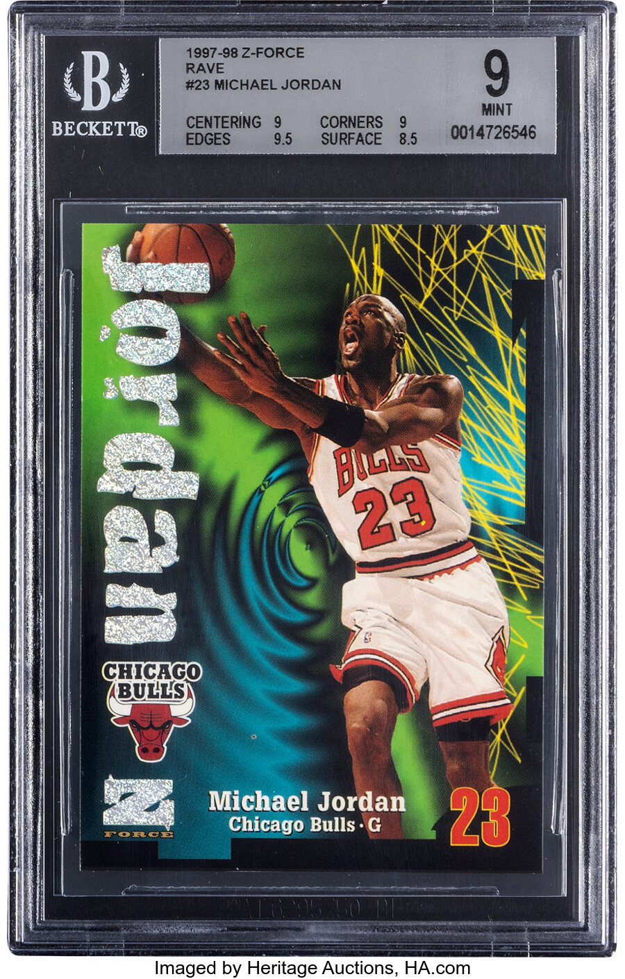 1997 Skybox Z-Force Michael Jordan (Rave) #23 BGS Mint 9 - #'d 117/399