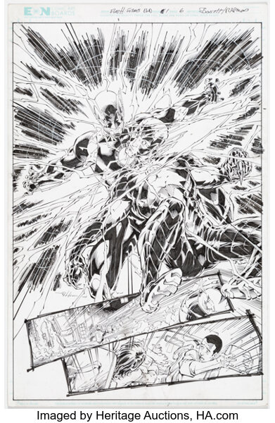 Original Comic Art:Splash Pages, Brett Booth and Norm Rapmund The Flash: Futures End #1 Splash Page 6 Original Art (DC, 2014)...