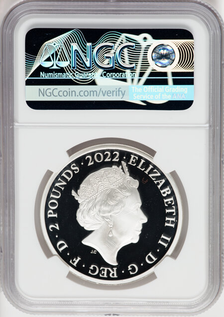 Elizabeth II silver Proof "King James I" 2 Pounds (1 oz) 2022 PR70  Ultra Cameo NGC, 70 NGC