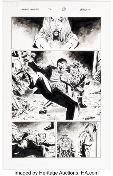 Original Comic Art:Story Page, Steve Epting and Rick Magyar Captain America #42 Story Page 15 Original Art (Marvel, 2008).