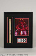 Peter Criss KISS Signed Drumstick Display Autographs | Lot #91