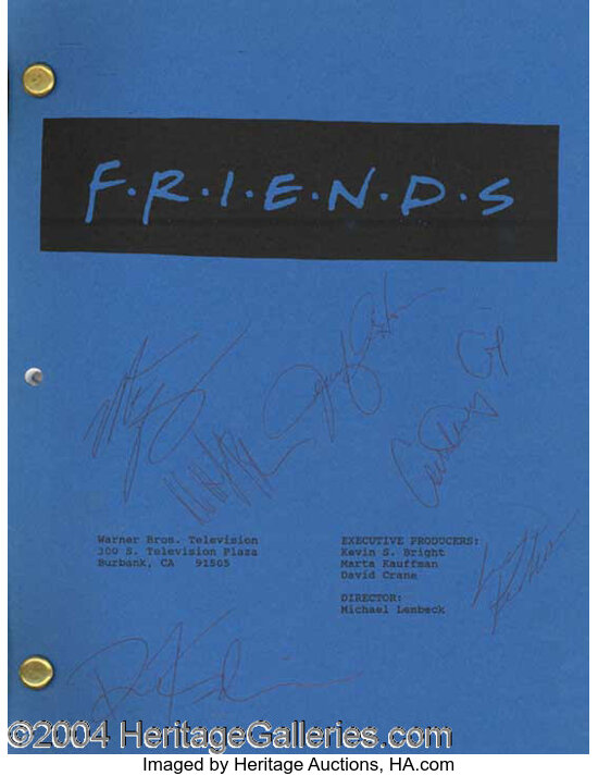 Friends the Last One Final Episode Script Signed 