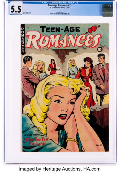 Golden Age (1938-1955):Romance, Teen-Age Romances #13 (St. John, 1950) CGC FN- 5.5 Off-white to white pages....