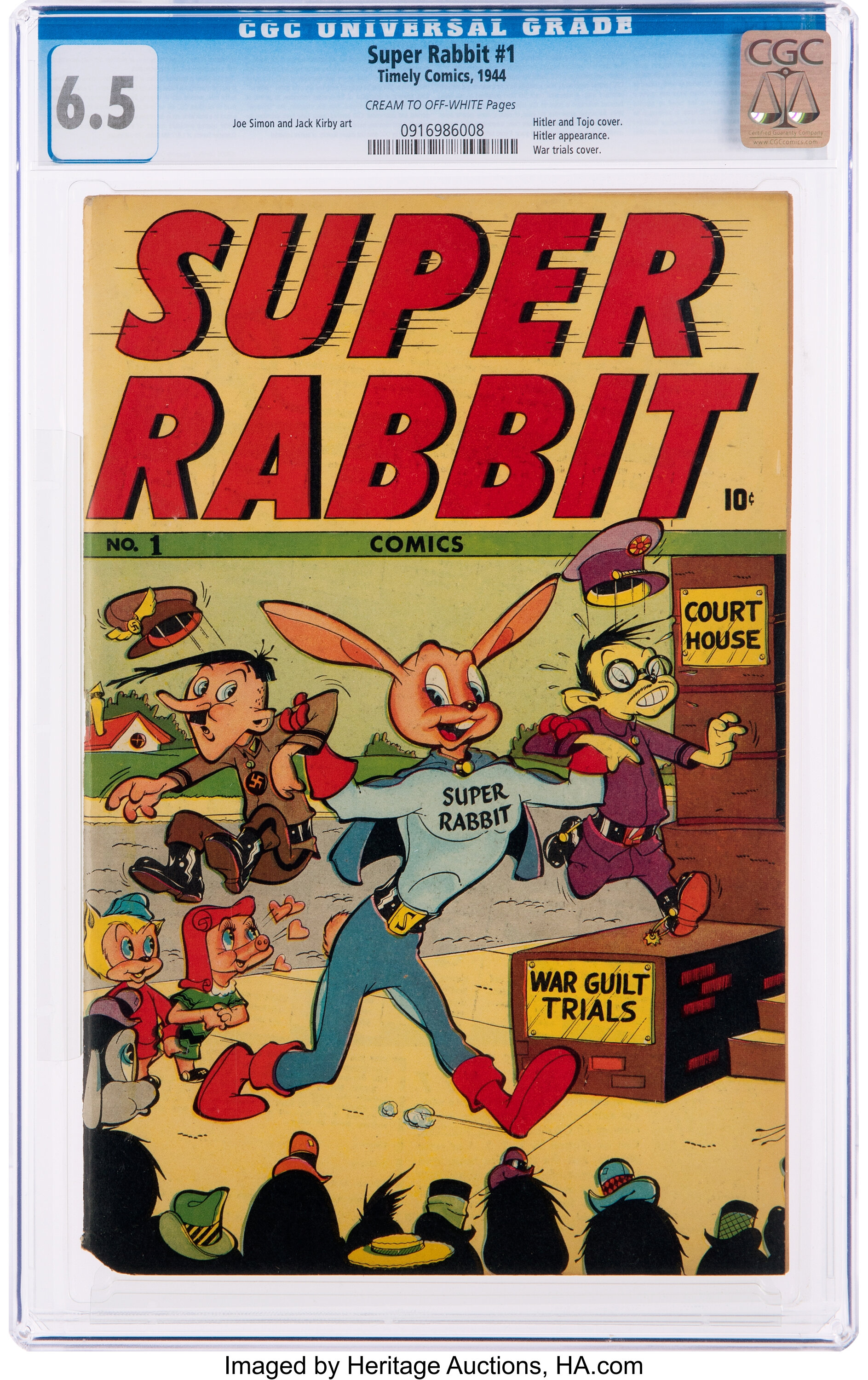 Super Rabbit #1 (Timely, 1944) CGC FN+ 6.5 Cream to off-white | Lot ...
