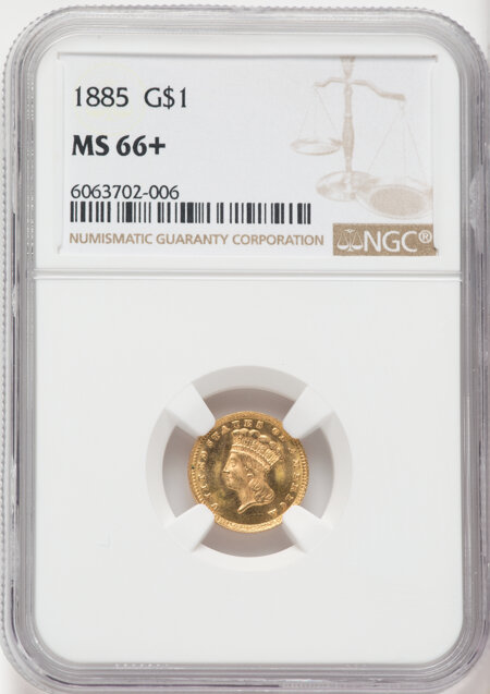 1885 G$1 NGC Plus 66 NGC