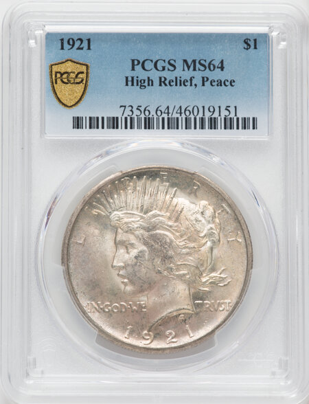 1921 S$1 Peace, MS PCGS Secure 64 PCGS