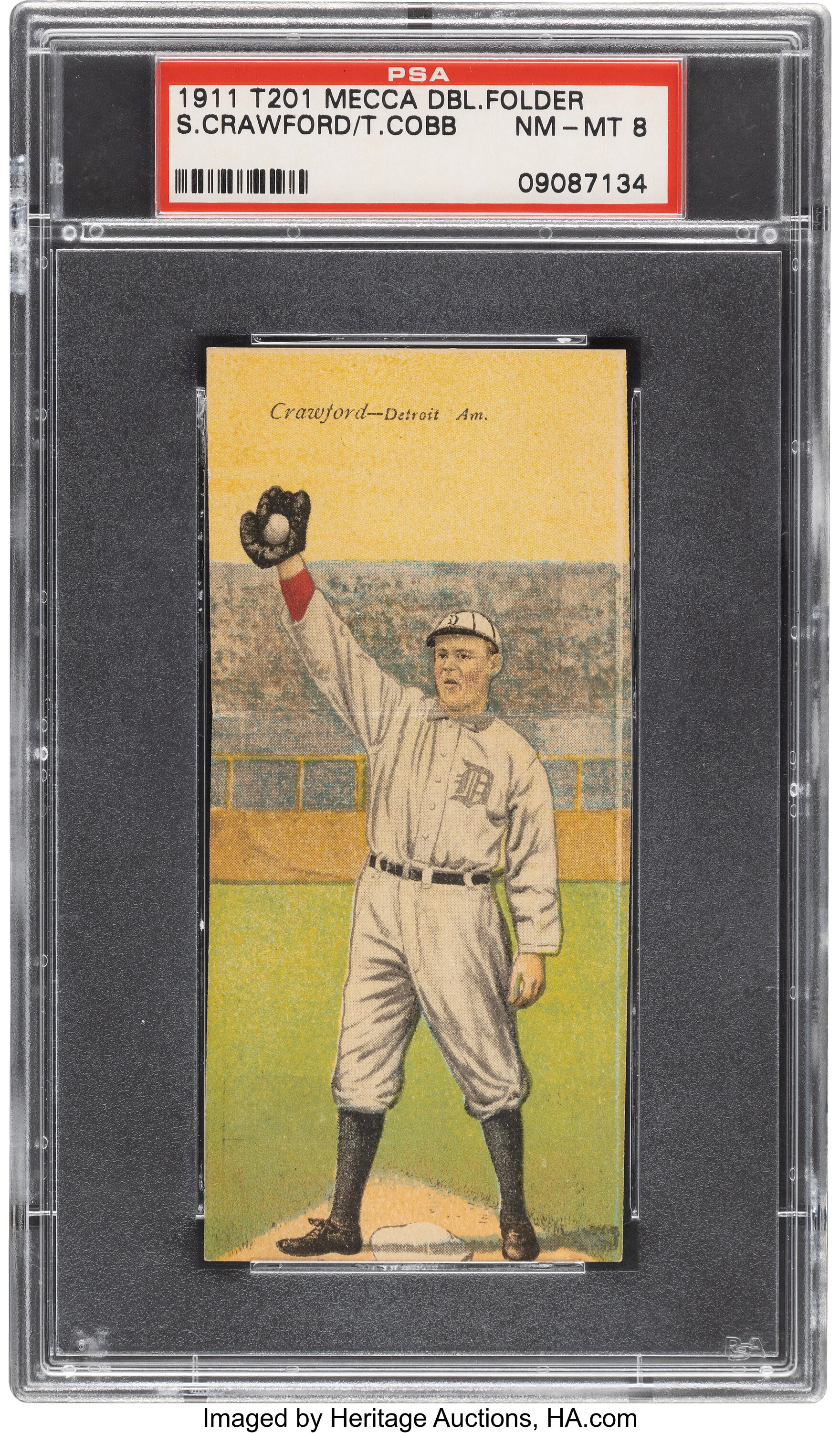 1911 T201 Mecca Double Folders Ty Cobb, Sam Crawford PSA NM-MT 8 ...