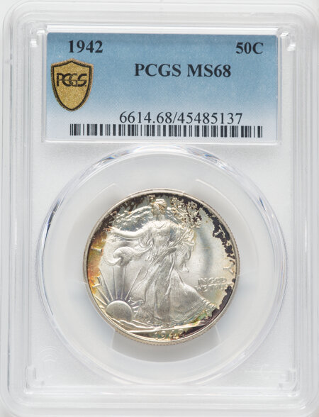 1942 50C, MS PCGS Secure 68 PCGS