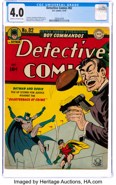 Golden Age (1938-1955):Superhero, Detective Comics #82 (DC, 1943) CGC VG 4.0 Cream to off-white pages....