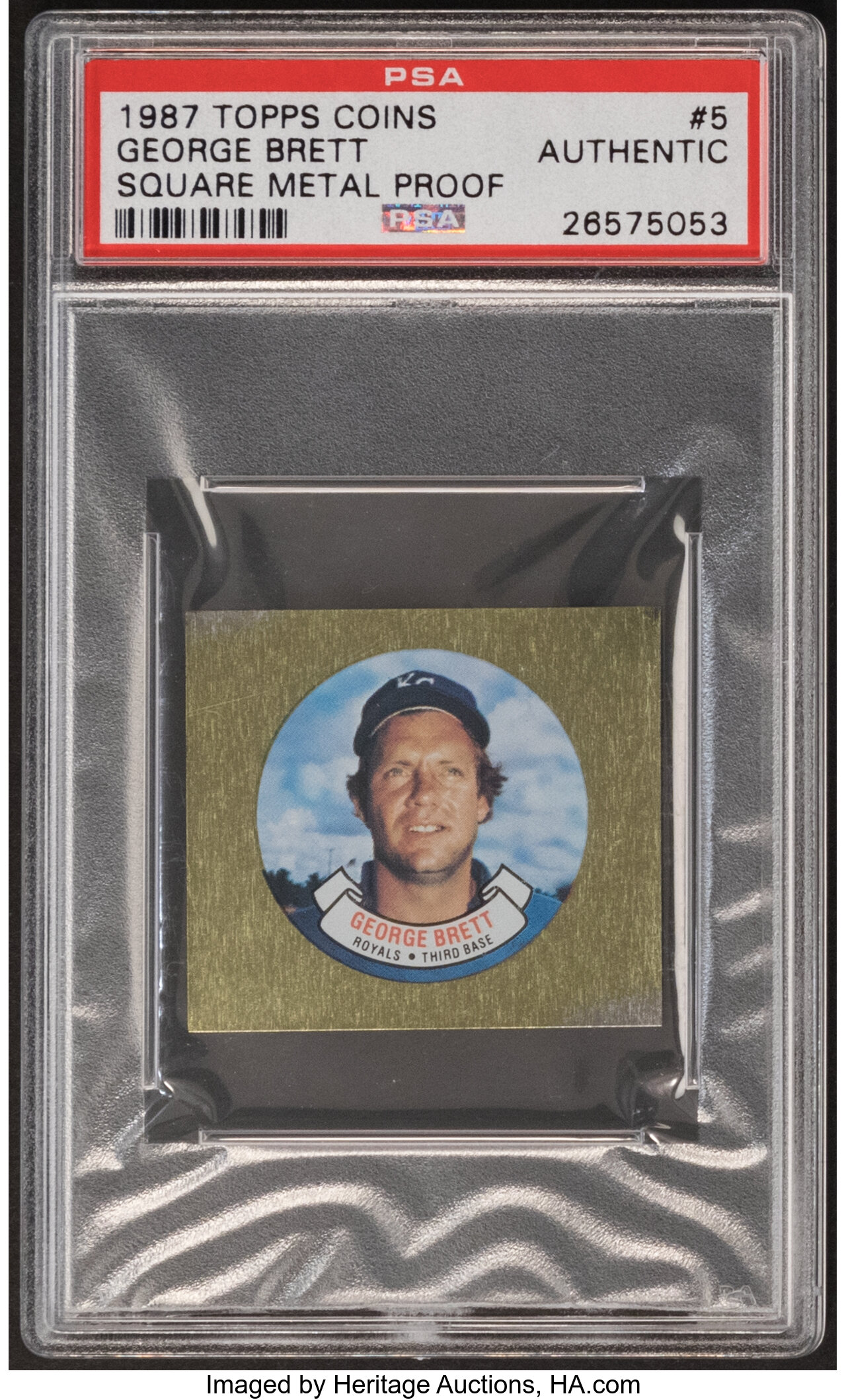 1987 Topps Coins George Brett (Square Metal Proof) #5 PSA | Lot #41155 ...