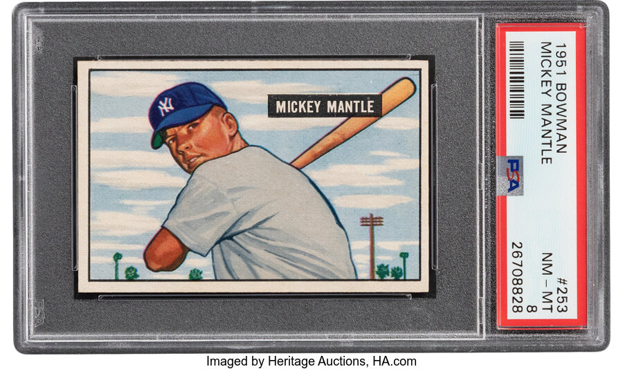 1951 Bowman Mickey Mantle Rookie #253 PSA NM-MT 8