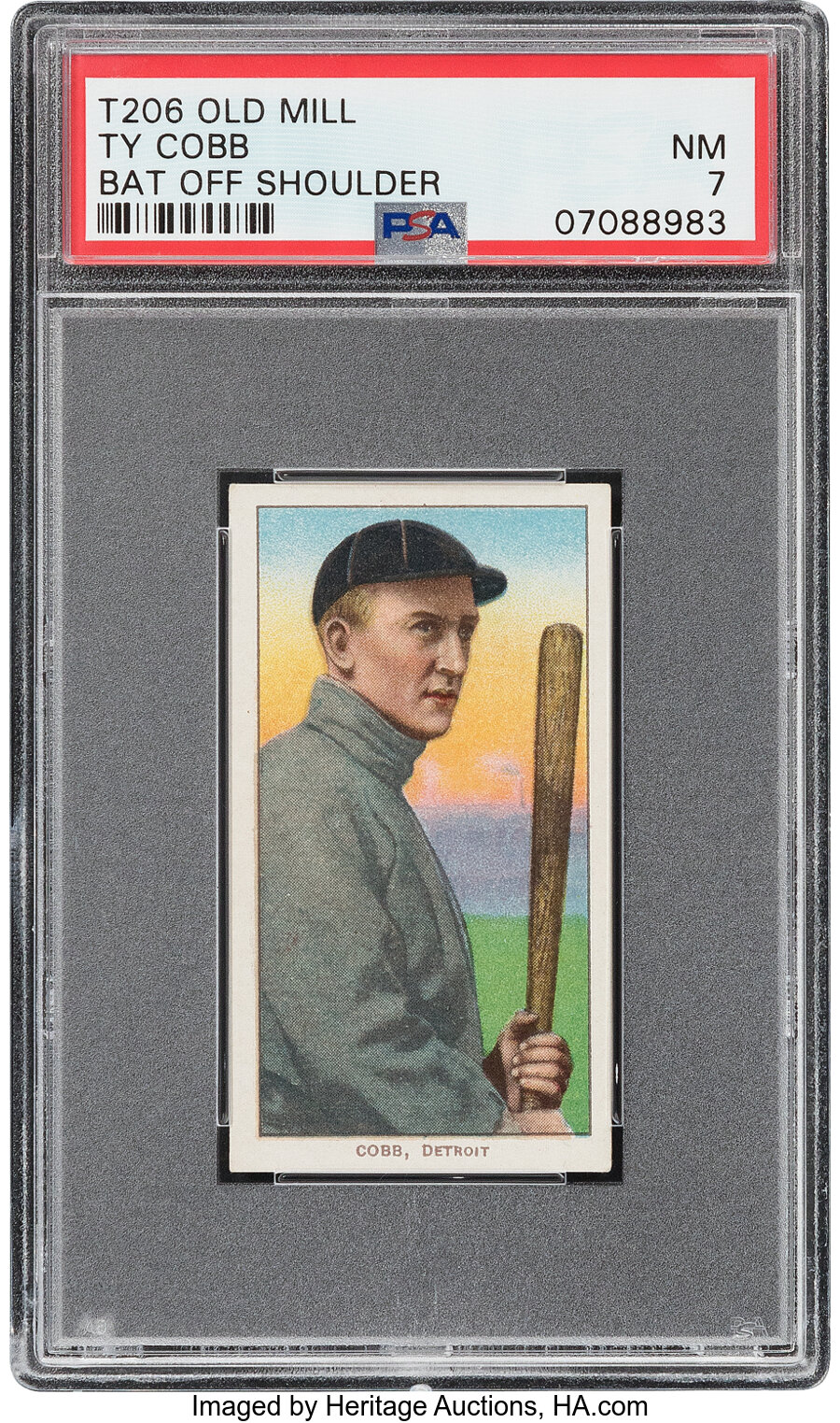 1909-1911 T206 Old Mill Ty Cobb (Bat Off Shoulder) PSA NM 7