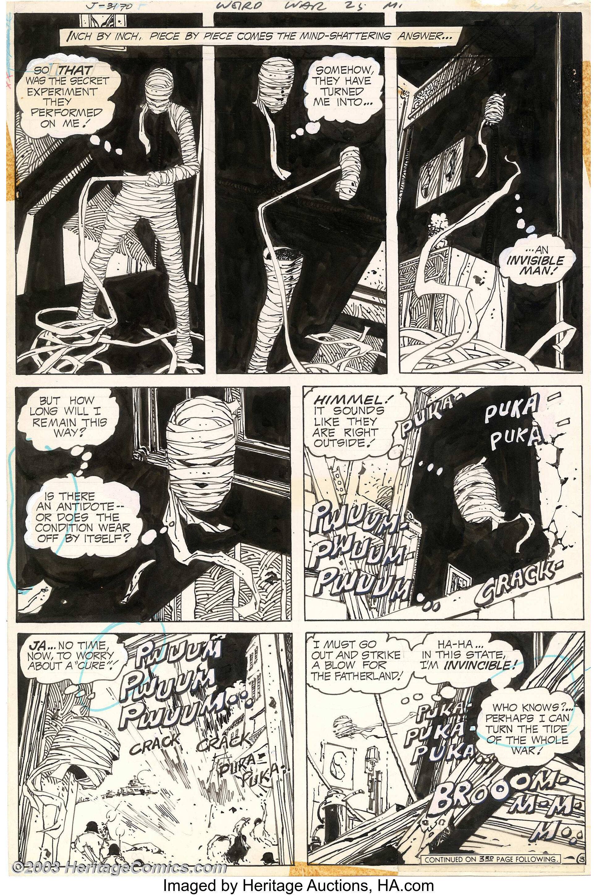 Alex Nino - Original Art for Weird War Tales #25, Story page 3 (DC ...