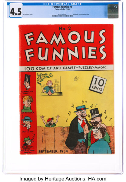 Platinum Age (1897-1937):Miscellaneous, Famous Funnies #2 (Eastern Color, 1934) CGC VG+ 4.5 Off-white to white pages....