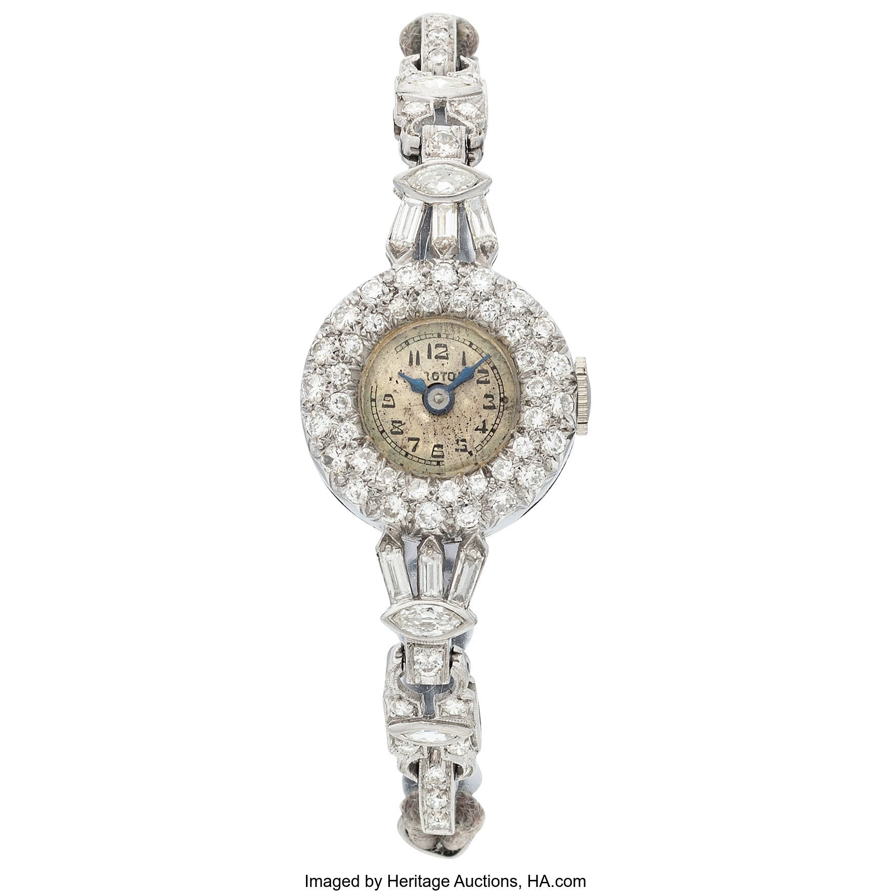 Croton Diamond, Platinum, White Gold Watch. ... Estate Jewelry | Lot ...