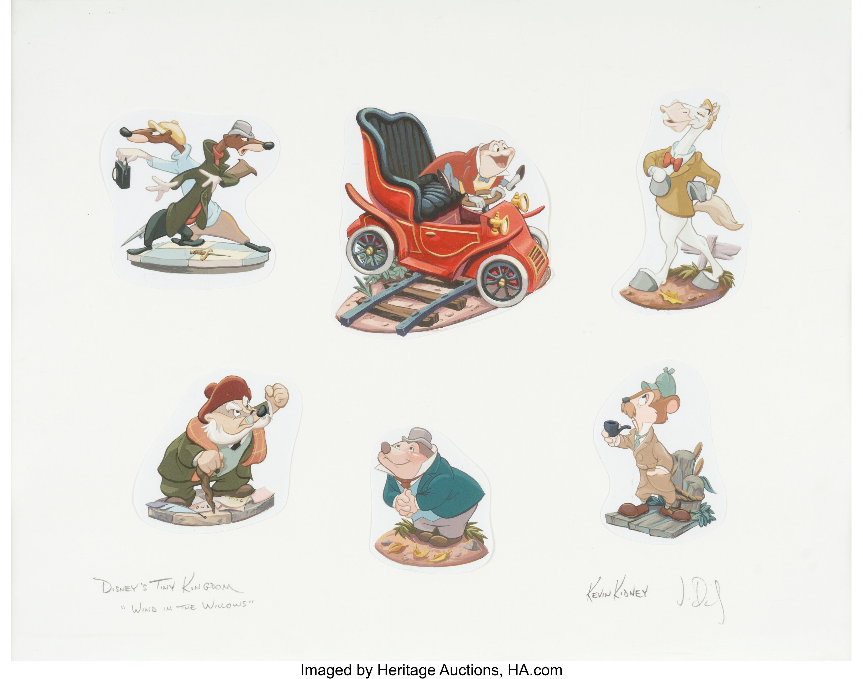 Mr. Toad Original Concept Paintings for Figure Set Group of 6 (Walt ...