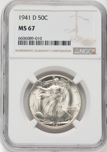 1941-D 50C, MS 67 NGC