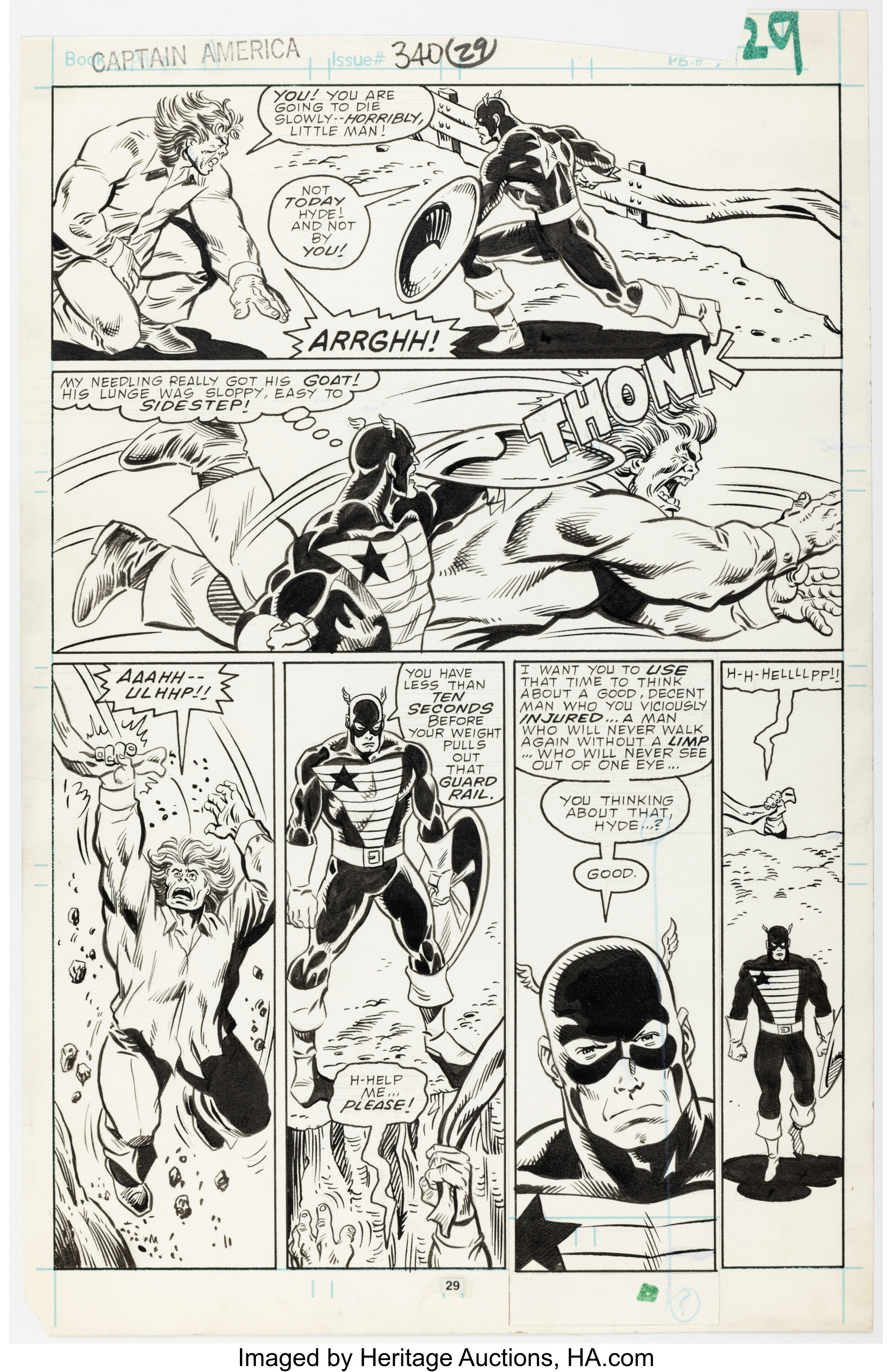 Kieron Dwyer And Al Milgrom Captain America 340 Story Page 21 Lotid 38009 Heritage Auctions 0585