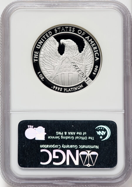 2007-W $100 One-Ounce Platinum Eagle, Statue of Liberty, PR, DC 70 NGC