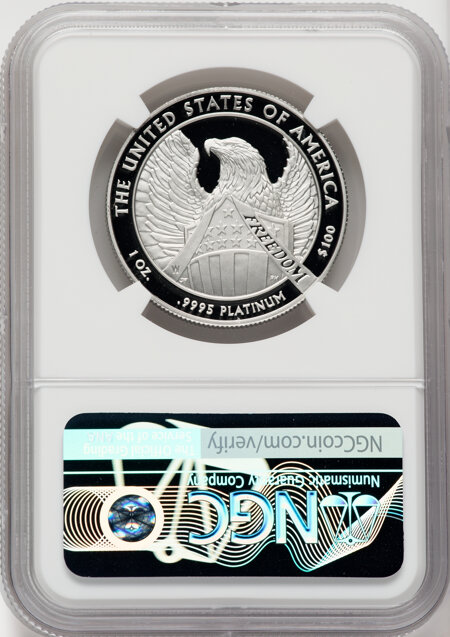 2007-W $100 One-Ounce Platinum Eagle, Statue of Liberty, PR, DC 70 NGC