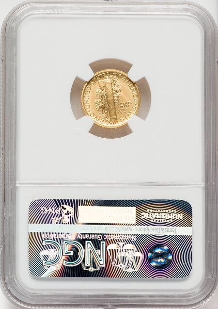 2016-W 10C Mercury Dime, Gold 100th Anniversary, First Strike,  SP 70 NGC
