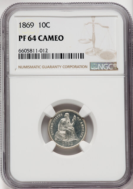 1869 10C, CA 64 NGC