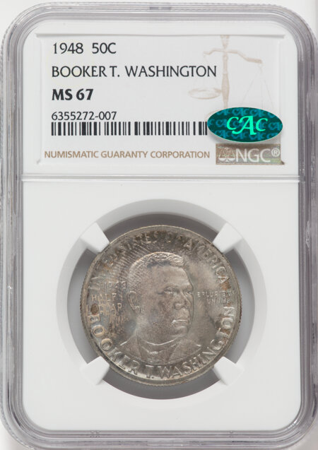 1948 50C Booker T. Washington, MS CAC 67 NGC