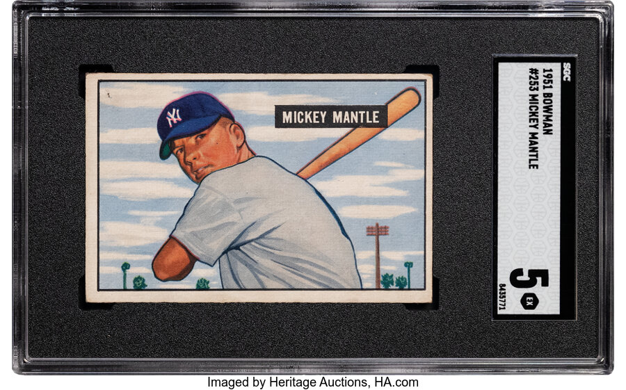 1951 Bowman Mickey Mantle Rookie #253 SGC EX 5