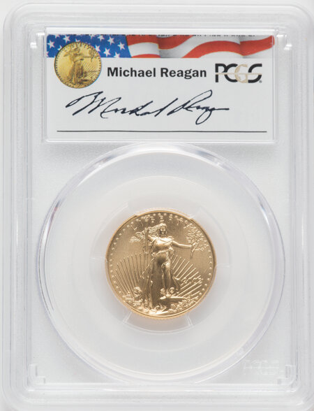 2002 $10 Quarter-Ounce Gold Eagle, Michael Reagan, MS 69 PCGS