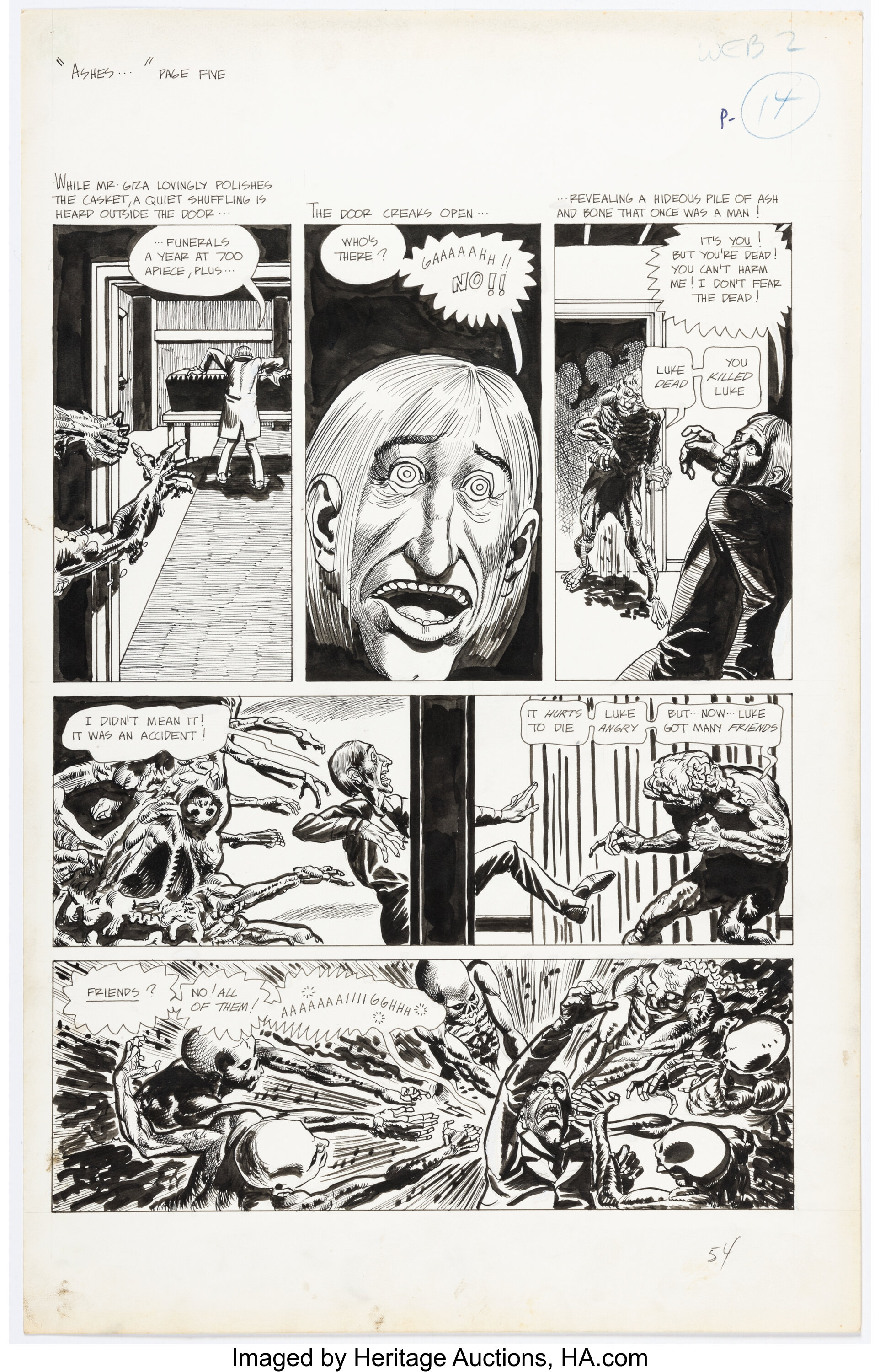 Roger Brand Web of Horror #2 Story Page 5 Original Art (Major | Lot ...