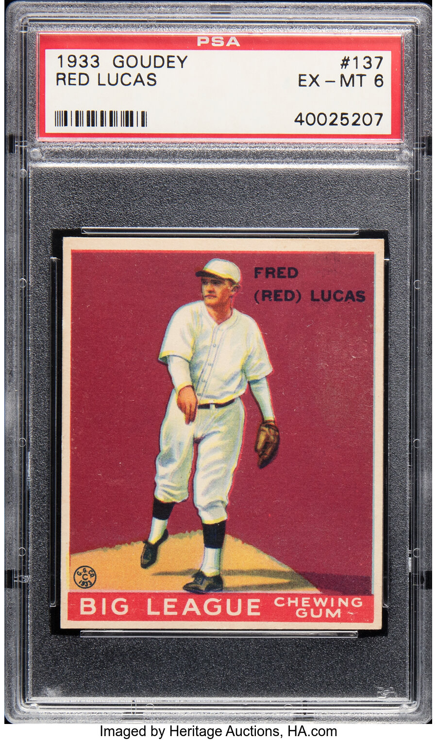 1933 Goudey Red Lucas #137 PSA EX-MT 6